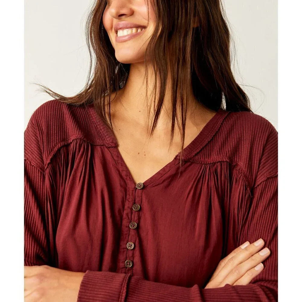 Free People Red Tunic Top